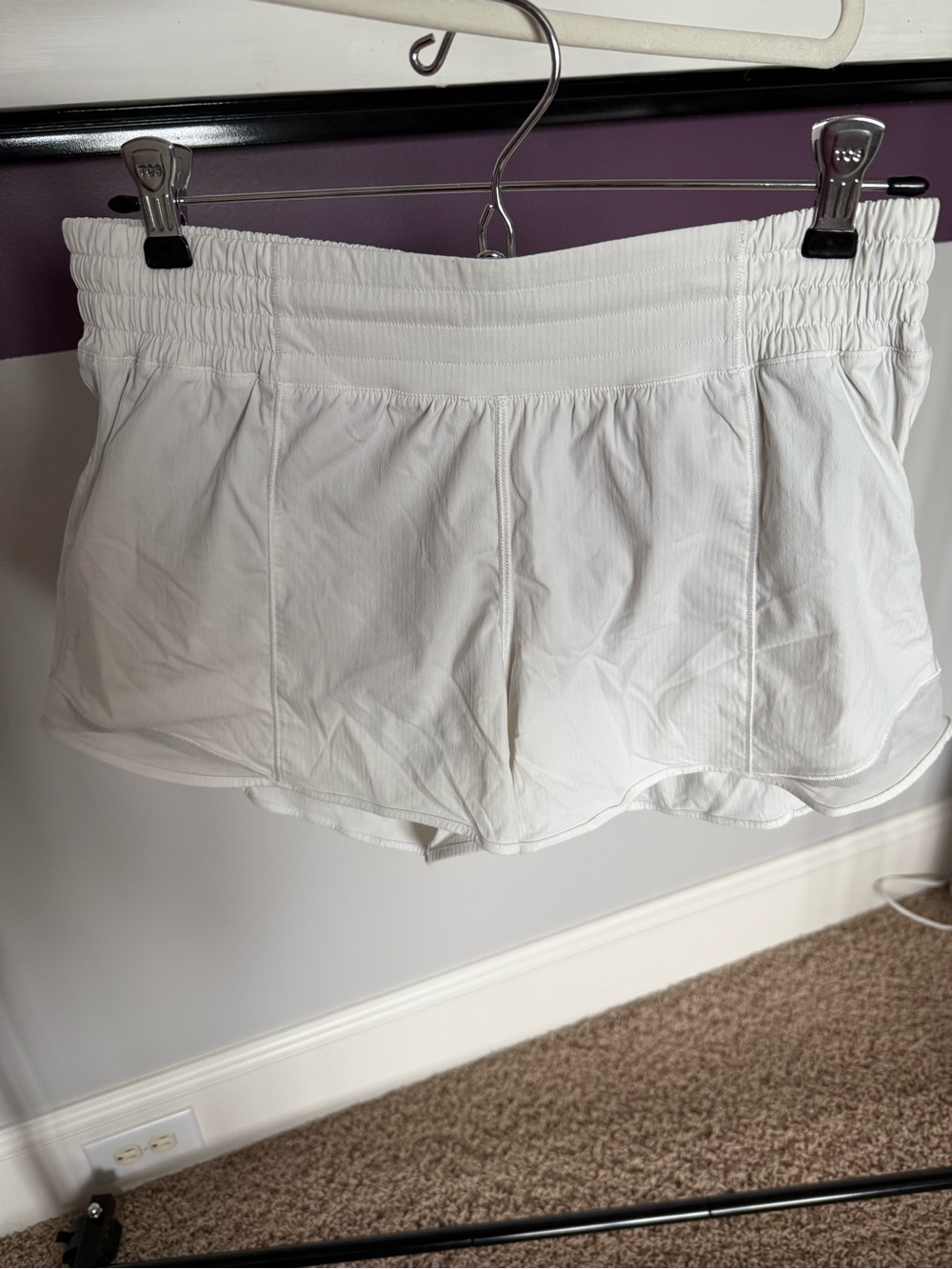 lululemon athletica White Smocked Waist Athletic Shorts